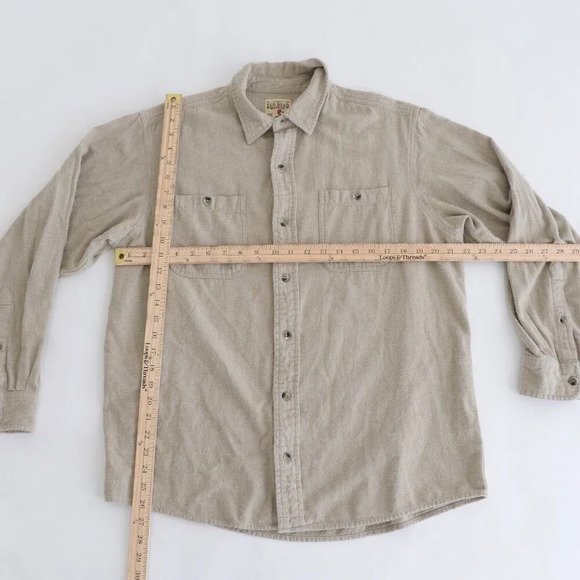 Redhead Brand Tan Cotton Up Outdoor Gorpcore Dress Shirt Size Large - Picture 3 of 11